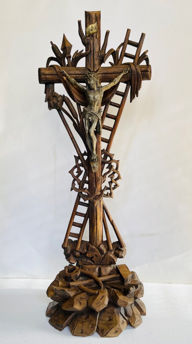 Carved Wooden Crucifix - Black Forest